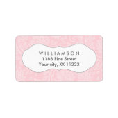 Rosa Damast Hochzeit oder Brautparty Adressaufkleber (Vorne)