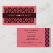 Rosa Damast-Innenarchitektur-Visitenkarte Visitenkarte (Vorne/Hinten)