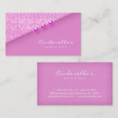 Rosa Damast knöpft BH-/Salon-Visitenkarte Visitenkarte (Vorne/Hinten)