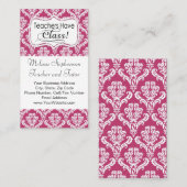 Rosa Damast, Lehrer haben Klasse Visitenkarte (Vorne/Hinten)