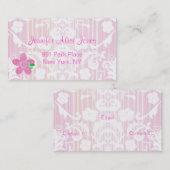 Rosa Damast Mama-Telefonkarte Telefonnummerkarte (Vorne/Hinten)