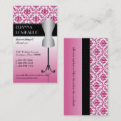 Rosa Damast-Mode-Kleiderform Visitenkarte (Vorne/Hinten)