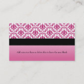 Rosa Damast-Mode-Kleiderform Visitenkarte (Rückseite)