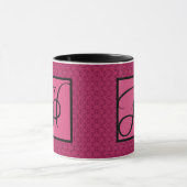 Rosa Damast-Monogramm H Tasse (Zentrum)