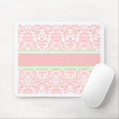Rosa Damast Mousepad (Mit Mouse)