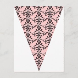 Rosa Damast-Party-Flaggen-Girlande-Banner-Postkart Postkarte