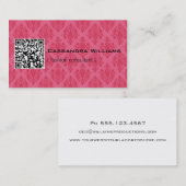 Rosa Damast QR CODE Visitenkarten Visitenkarte (Vorne/Hinten)