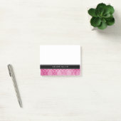 Rosa Damast-Schwarzes personalisierte Posten-it® Post-it Klebezettel (Büro)