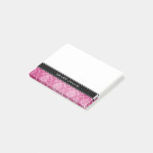Rosa Damast-Schwarzes personalisierte Posten-it® Post-it Klebezettel (angewinkelt)