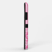 Rosa Damast Stripes personalisiertes Monogramm Case-Mate iPhone Hülle (Hinten/Rechts)