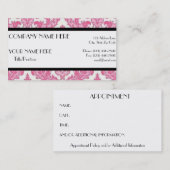 Rosa Damast Terminkarte (Vorne/Hinten)