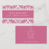 Rosa Damast Visitenkarte (Vorne/Hinten)