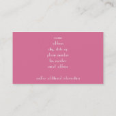 Rosa Damast Visitenkarte (Rückseite)