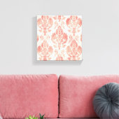 Rosa Damast-Wasserfarben-Blumen-Vintage-Muster Leinwanddruck (Insitu (Wohnzimmer))