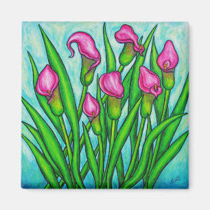 Rosa Damen - Calla-Lilien-Blumenmagnet Magnet
