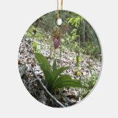 Rosa Damenschuh Orchid Keramik Ornament (Links)