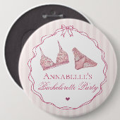 Rosa Damenwäsche Dusche Junggesellinnenabschied Ga Button (Vorne & Hinten)