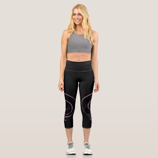 Rosa Dankbarkeit  Capri Leggings (Vorderseite)