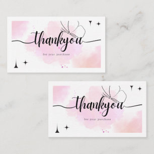 Rosa Danke Geschäftskarte – Elegant Minimal  Visitenkarte