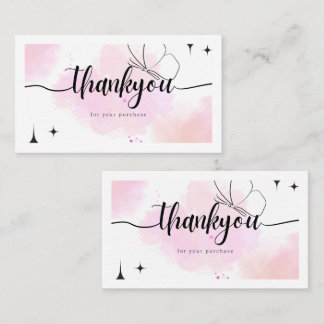 Rosa Danke Geschäftskarte – Elegant Minimal Visitenkarte