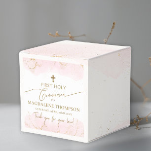 Rosa Danke, Girl Gold Cross Erste Kommunion Geschenkschachtel