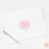 Rosa Danke Runder Aufkleber (Umschlag)