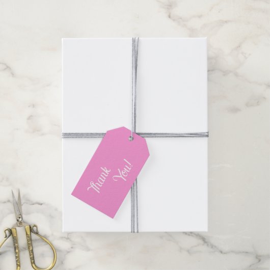 Rosa Danke-Schön-Geschenkanhänger mit Herz-Muster Geschenkanhänger (Mit Garn)