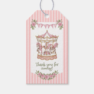 Rosa Danke Wasserfarben Pferd Baby Shower Geschenkanhänger