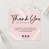 Rosa Dankeschön Für Ihre Bestellung Karte (Vorderseite/Rückseite Beispiel)