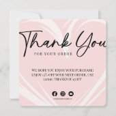 Rosa Dankeschön Für Ihre Bestellung Karte (Vorderseite)