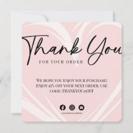 Rosa Dankeschön Für Ihre Bestellung Karte