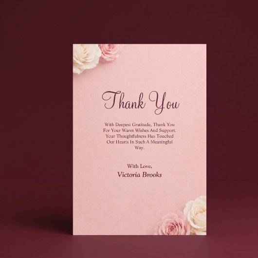 Rosa Dankeskarte mit Blush-Ton Einladung