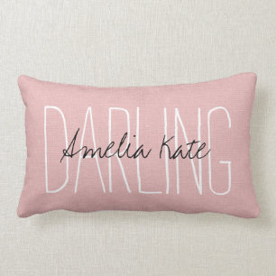 Rosa Darling Monogram Lendenkissen