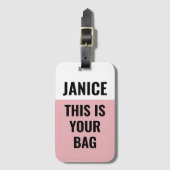 Rosa Das ist Ihr schönes Sprichwort Gepäckanhänger (Vorderseite Vertikal)