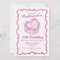 Rosa das Mädchen Retro Herz Coquette Kuchen Geburt