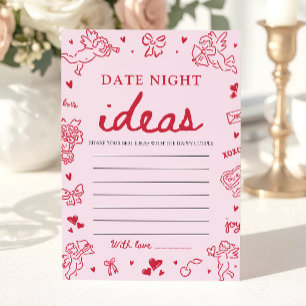 Rosa Date Night Ideen Brautparty-Spiel Einladung