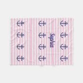 Rosa Decke mit nautischen Verankern, Monogramm (Vorderseite (Horizontal))