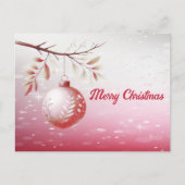 Rosa Decorative Ball Holiday Weihnachten Postkarte (Vorderseite)