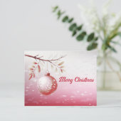 Rosa Decorative Ball Holiday Weihnachten Postkarte (Stehend Vorderseite)