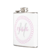 Rosa Decorative Circle Monogram Flask Flachmann (Links)