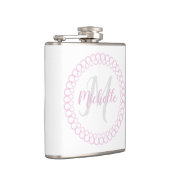 Rosa Decorative Circle Monogram Flask Flachmann (Rechts)