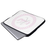 Rosa Decorative Monogram Laptop Sleeve (Vorne Knopf)