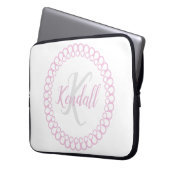 Rosa Decorative Monogram Laptop Sleeve (Vorderseite Links)