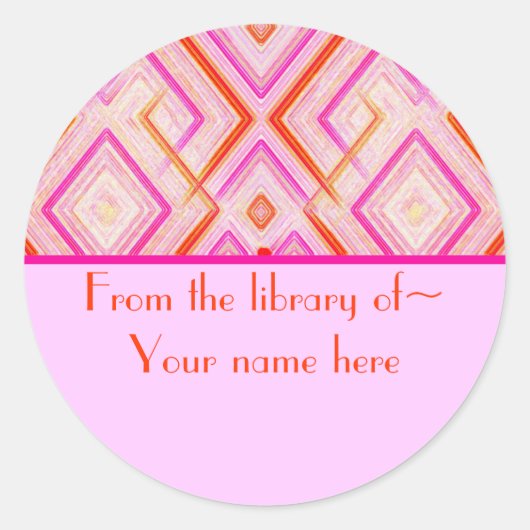 Rosa Deko Buchzeichen Stickers (Vorderseite)