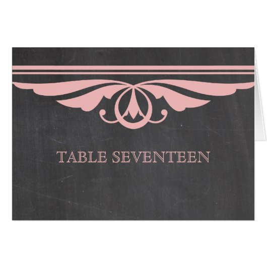 Rosa Deko Chalkboard Tischnummer Card (Vorderseite (Horizontal))