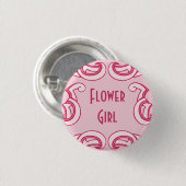 Rosa Deko "Flower Girl" Button (Vorne & Hinten)
