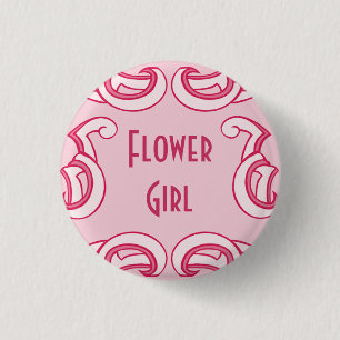 Rosa Deko "Flower Girl" Button