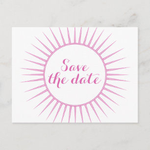 Rosa Deko Retro Save the Date Postkarte