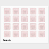 Rosa Deko Save the Date Quadratischer Aufkleber (Blatt)