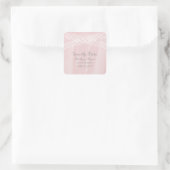 Rosa Deko Save the Date Quadratischer Aufkleber (Tasche)